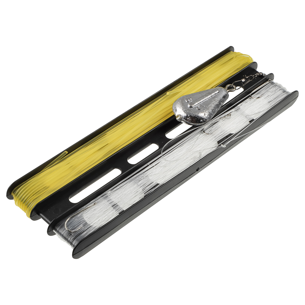 Снасть донная оснащенная тм AZOR FISHING,(леска 30 м/крючок 5 шт/резинка 10 м/груз 80г/карабин 2 шт) - #7