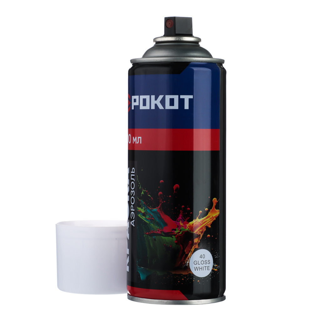РОКОТ Краска аэрозоль 400мл, белая, глянцевая 01(9001/40) - #2