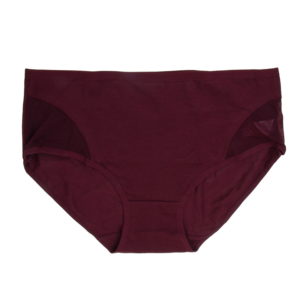 GALANTE Трусы женские макси с декором, р.50, 95%хлопок, 5%спандекс, бордовый, НБ25-15 - #1