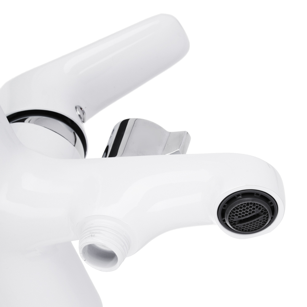 Смеситель для ванны с душем RAIN Алмаз, однорычажный, короткий излив, белый - #4