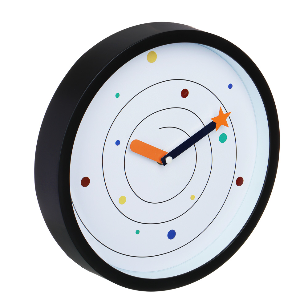 LADECOR CHRONO Часы настенные круглые, пластик, 25,4х25,4х4,2 см, 1xАА, черные, арт.2-16 - #2