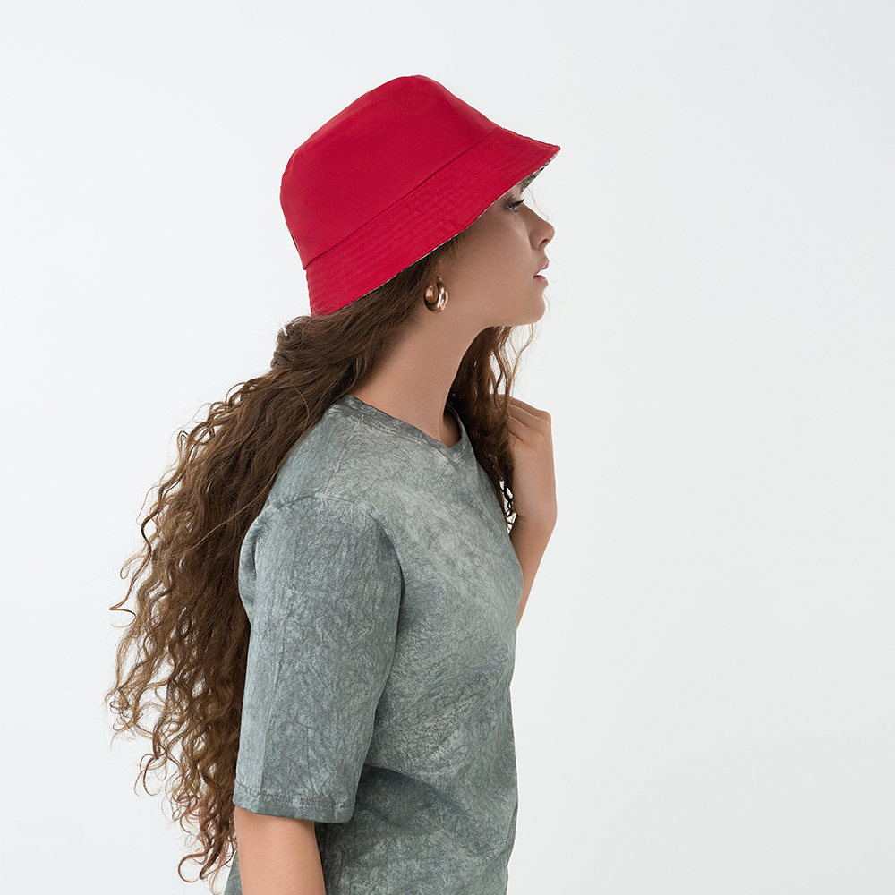 GALANTE Панама с цветным подкладом, р.56-58, 100% полиэстер, красный, ВЛ25-09, #2 - #5
