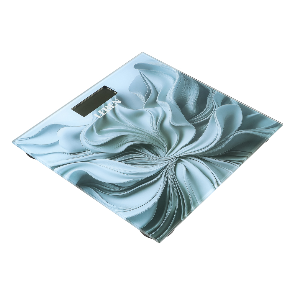 LEBEN Весы напольные электронные "Blue", ЖК-дисплей, макс. нагр.до 180кг, 28х28см - #3