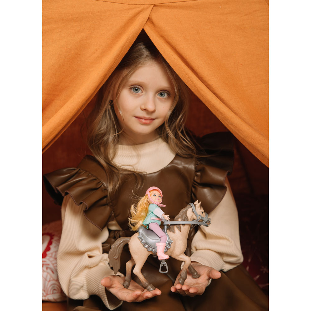 ИГРОЛЕНД Кукла шарнирная в виде наездницы с лошадкой, ПВХ, РР, 23,3x10x23,5см - #4