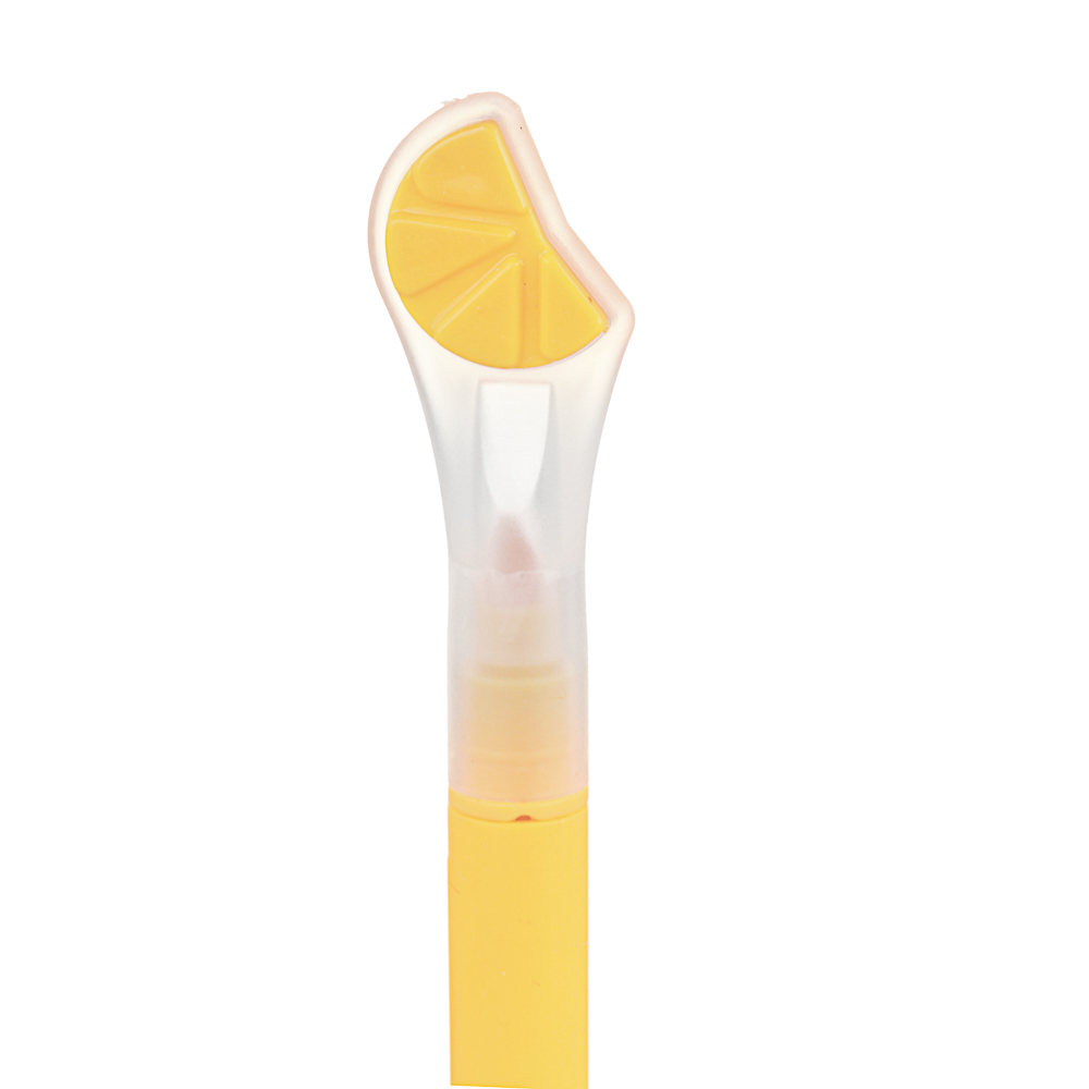 Ручка шариковая синяя с текстмаркером "Фрукты", 0,7мм, 15см, 4 цв. маркера - #6