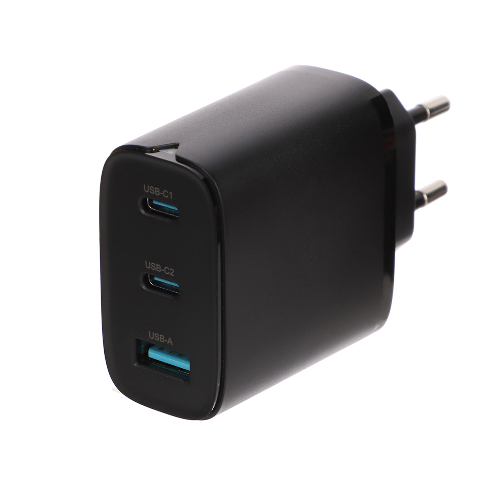 BY Зарядное устройство MaxPower 65Вт, USB-A, 2xType-C 110-240 В, 50-60 Гц, пластик, чёрный - #4