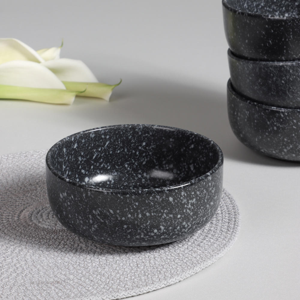 MILLIMI Набор стол.посуды 16пр(тар26см*4, тар20см*4, салатн14см*4, кружка340мл*4) керамика, черный - #13