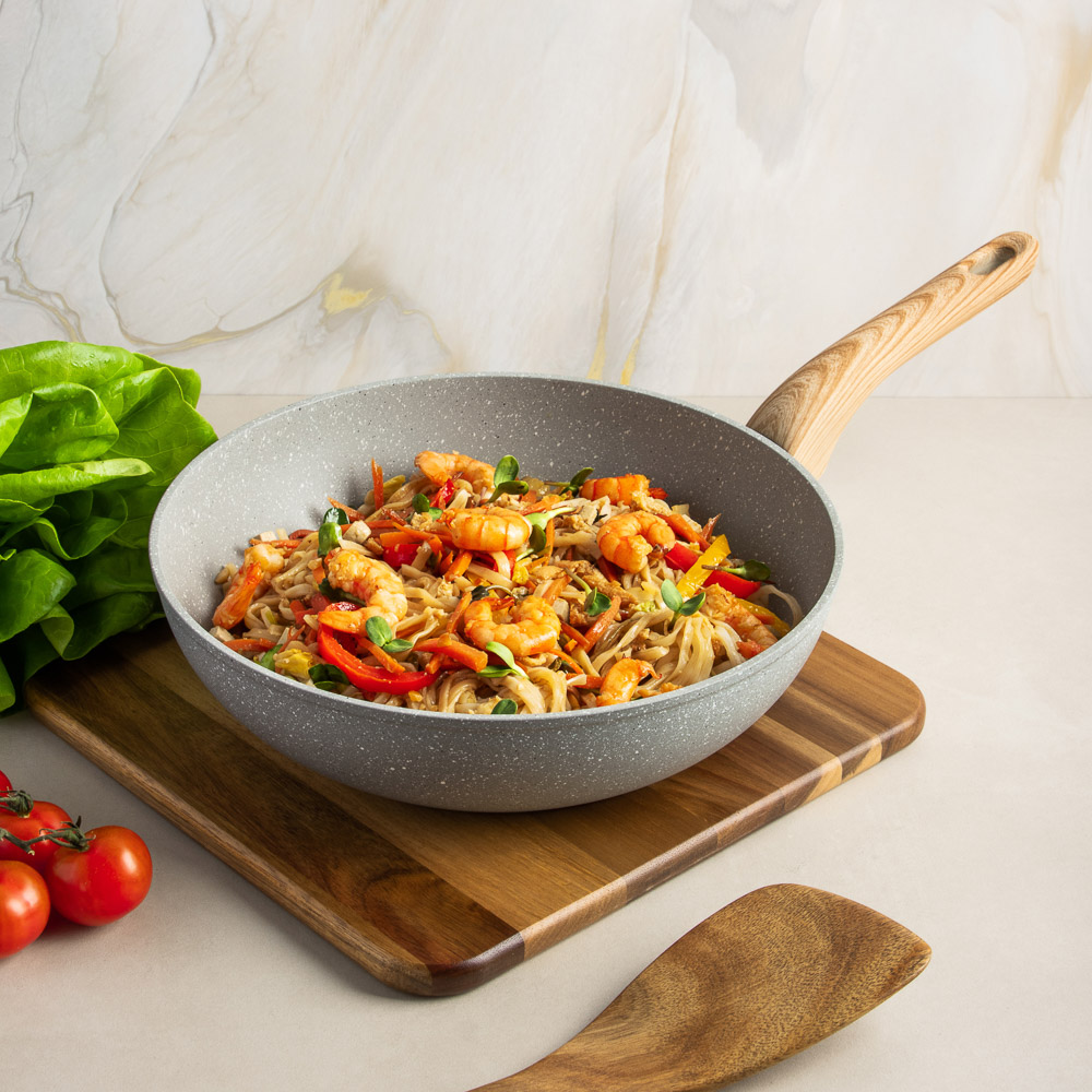 SATOSHI Берг Вок литой d28см, антипригарное покрытие Мрамор, индукция - #10