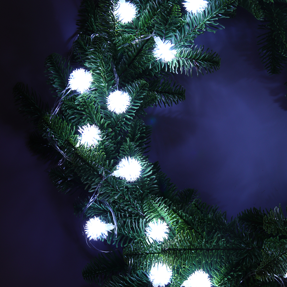 СНОУ БУМ Гирлянда эл. вьюн 4м, 20LED, белый, пост. свечение, ПВХ прозрачный, 220В - #12