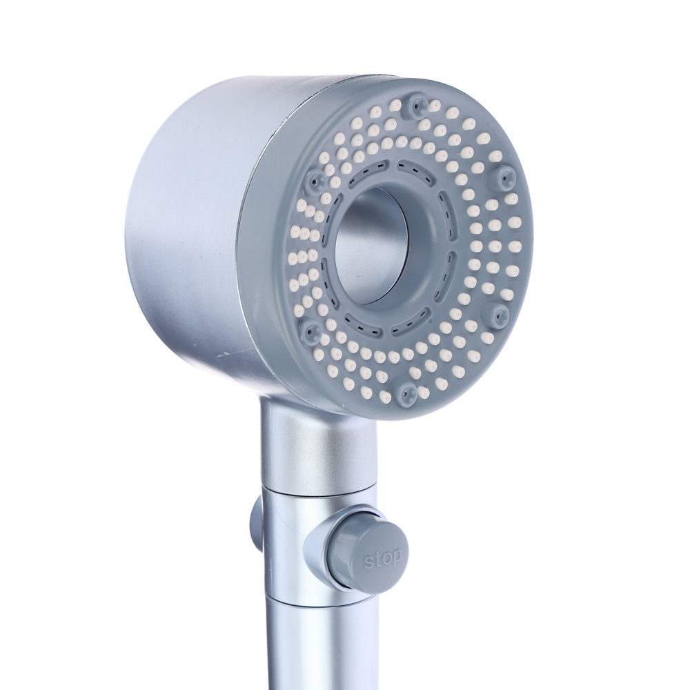 RAIN Лейка для душа, 5 режимов, с фильтром, кнопка-стоп, 80мм, светло-синий - #2