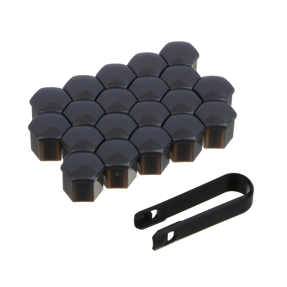 NG Колпачки на колесные болты/гайки 19 мм, 20 шт.+ съёмник, пластик, серый - #2