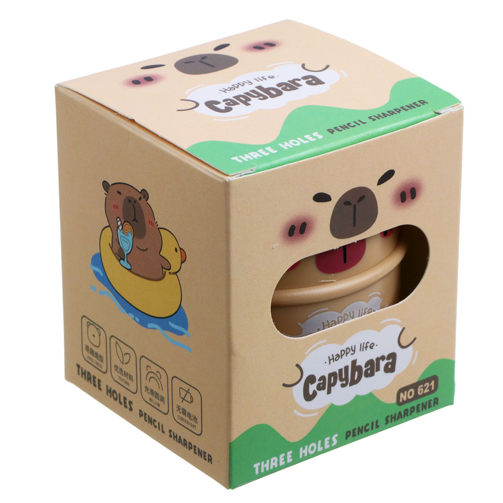 Точилка с контейнером "Капибара", на механических колесиках, 2 дизайна, шоу-бокс - #6