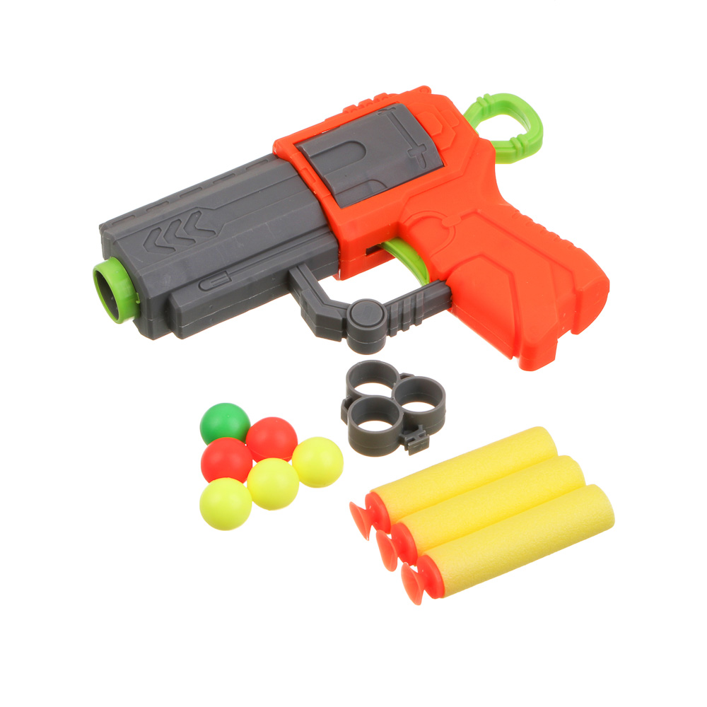 ИГРОЛЕНД Бластер с шариками и мягкими пулями, PP, 15х3,5х26 см, 2 диз - #4