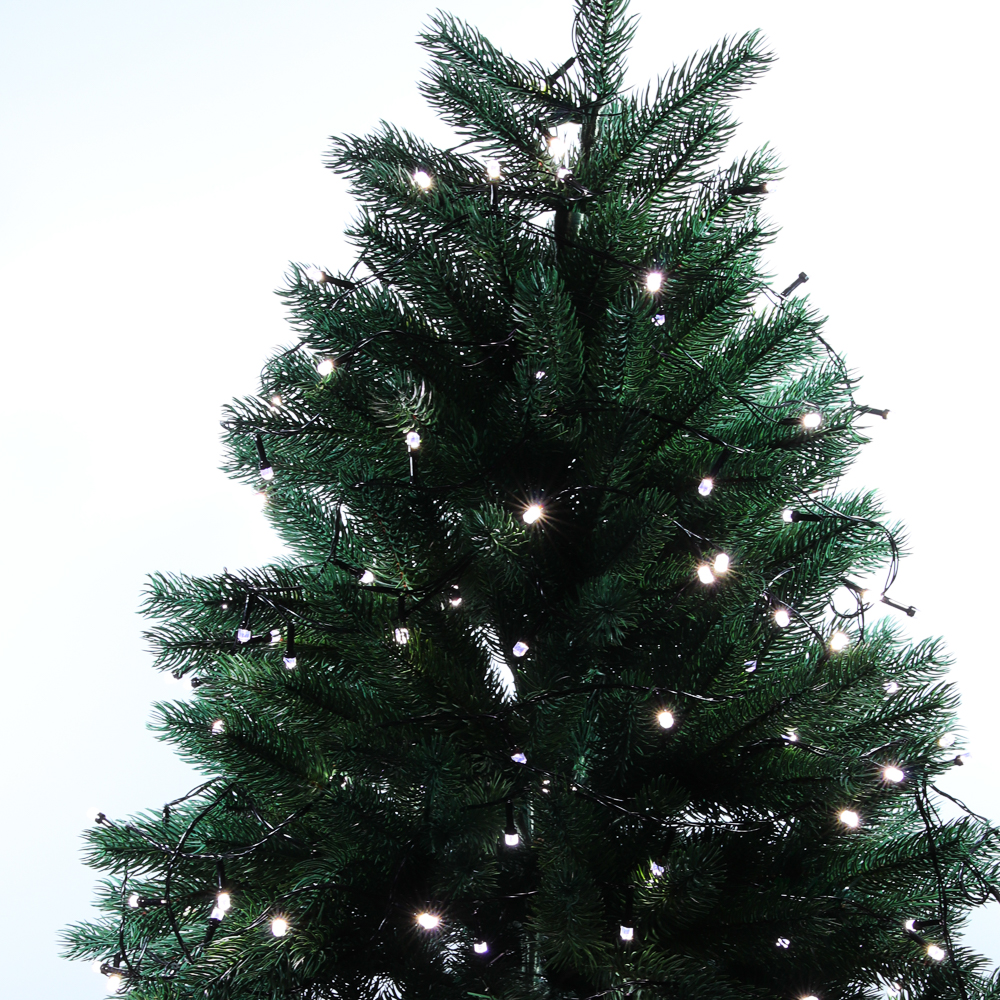 СНОУ БУМ Гирлянда эл. вьюн 10м, 100LED, белый, 8 режимов, ПВХ черный, 220В - #9