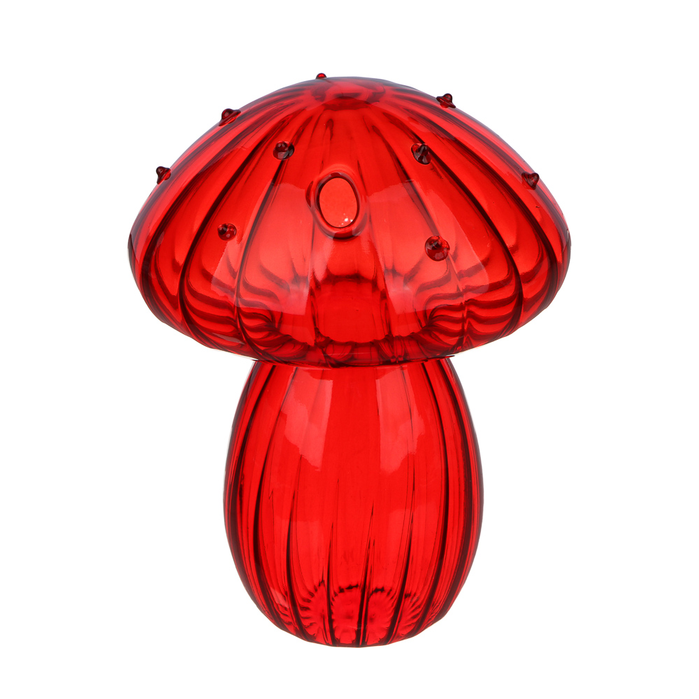 Ваза в форме гриба, 9x12см, стекло, цвет красный, арт.03-4 - #1