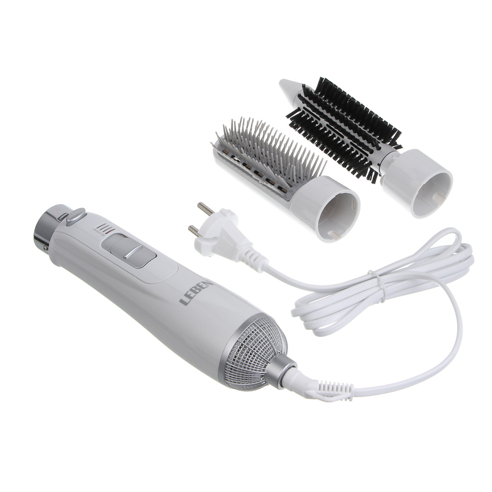 LEBEN Фен-щетка для волос, 1000Вт, 3 темп.реж., 2 насадки - #3