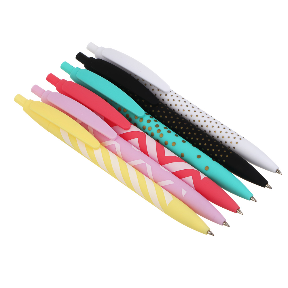 Авторучка шариковая ClipStudio синяя, корпус софт-тач с принтом, наконечник 0,7 мм, 6 дизайнов - #1