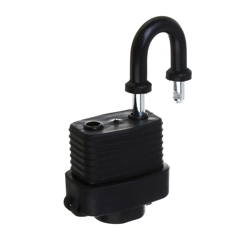 ЕРМАК Замок навесной, 30 мм, влагозащищенный, длинная дужка, 2 ключа, цвет черный - #7