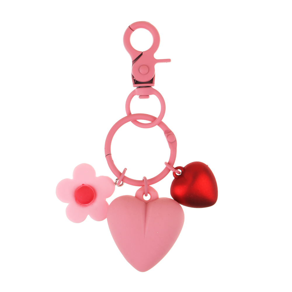 Брелок Сердечки, 8,5 см, ПВХ, цвет розовый - #1
