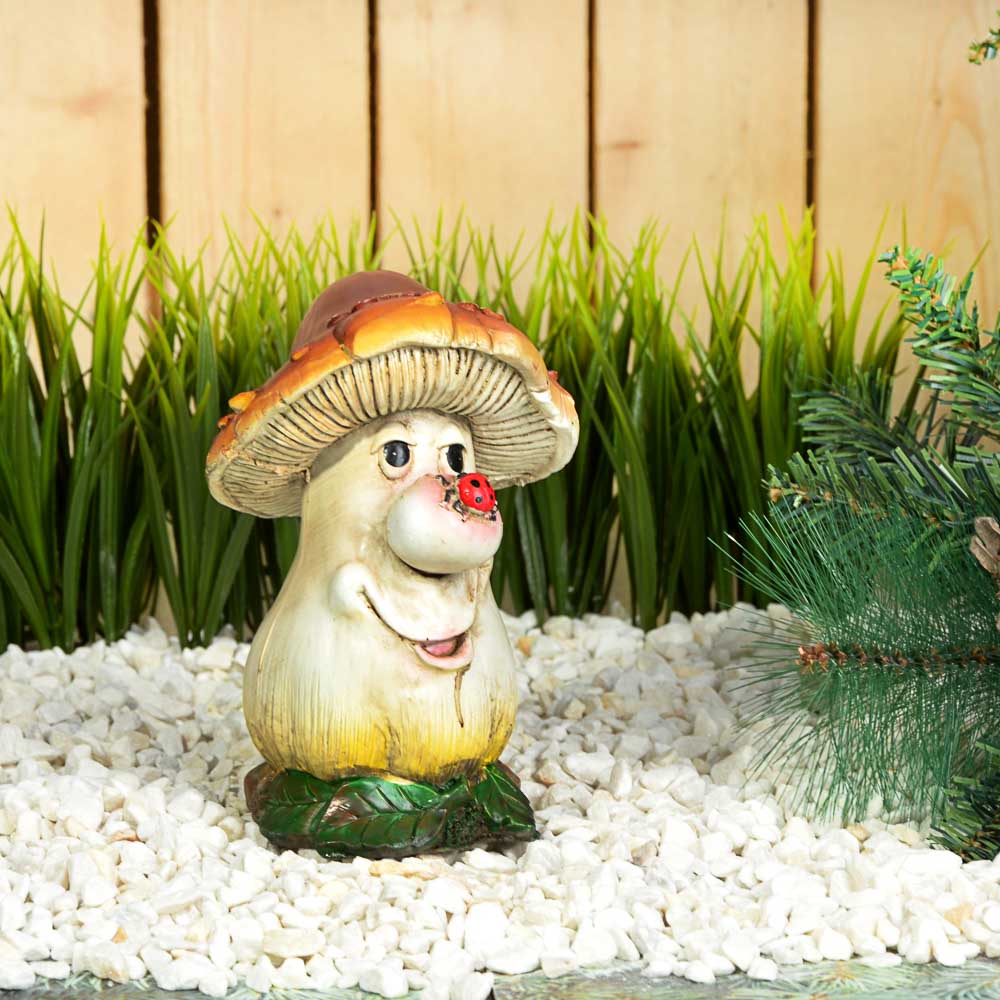 INBLOOM Фигура садовая "Веселый гриб и грибная поляна", h16-17см, полистоун, 2 дизайна - #4