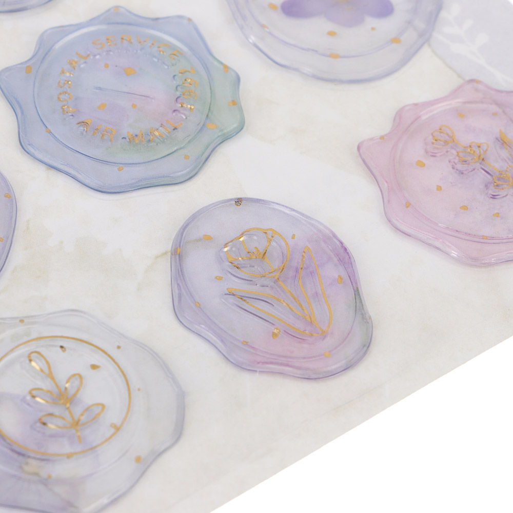 Набор наклеек-штампов для творчества, 9х20,5см, пластик, 6 дизайнов - #5