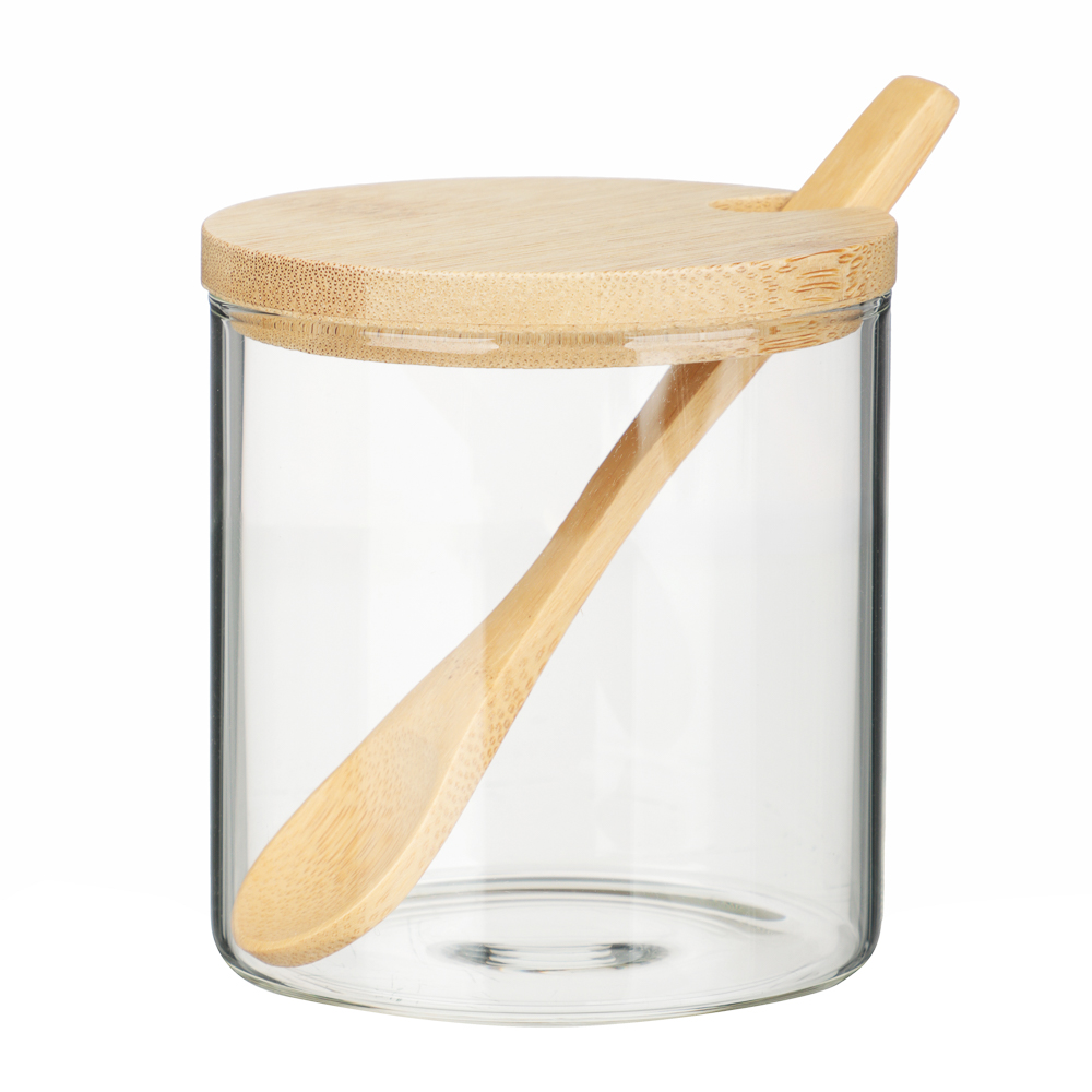 VETTA ЭКО Набор банок для хранения с ложкой, 3шт., 300мл, 28х10х9,5см, стекло, бамбук - #5