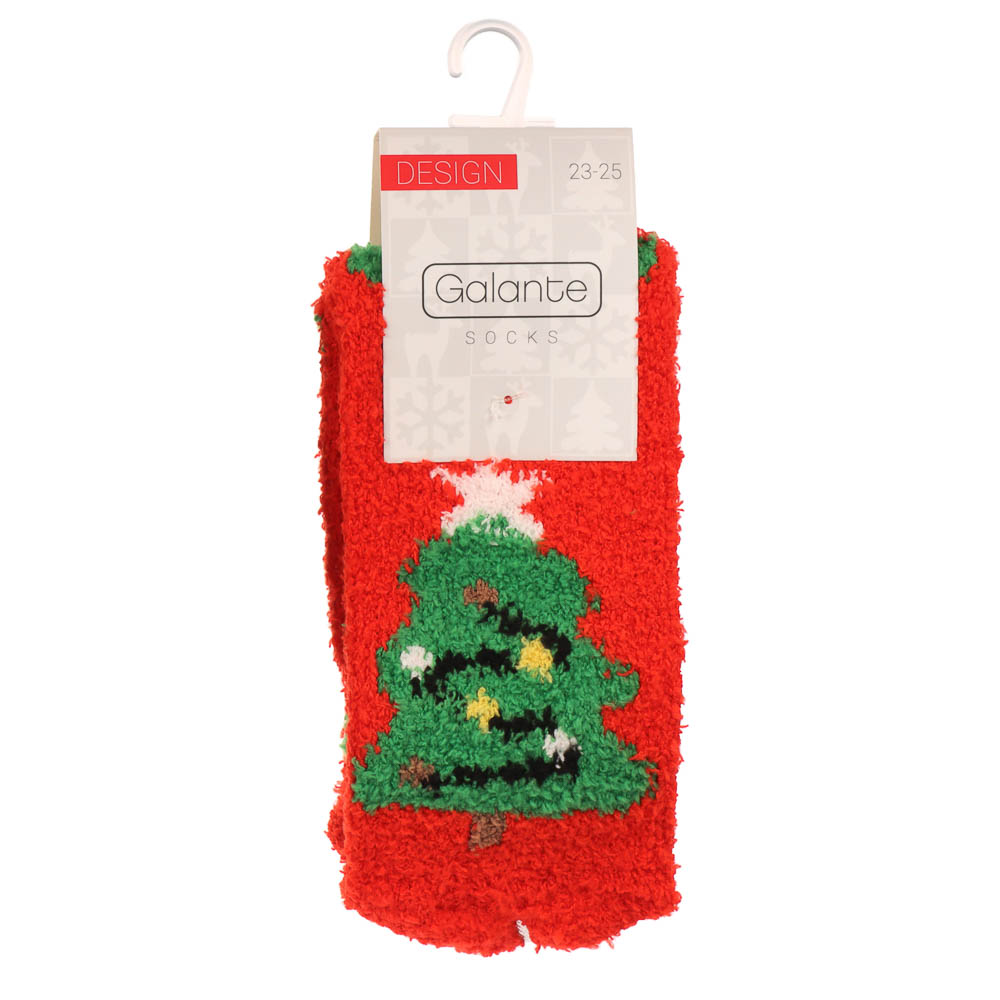 GALANTE Носки-антизаносы новогодние высокие, р.23-25, 100% полиэстер, разноцветные - #6