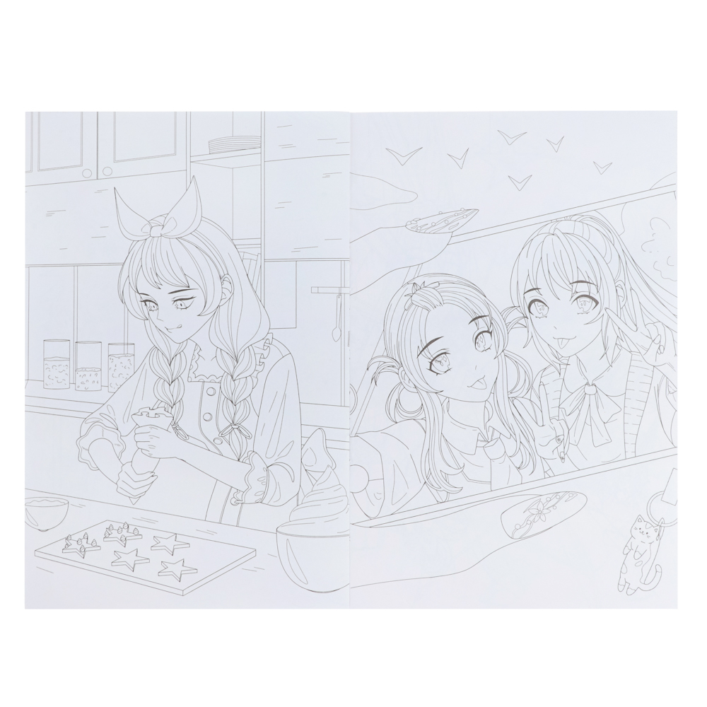 Раскраска аниме, 17х26см, 12 стр., 5 дизайнов - #3