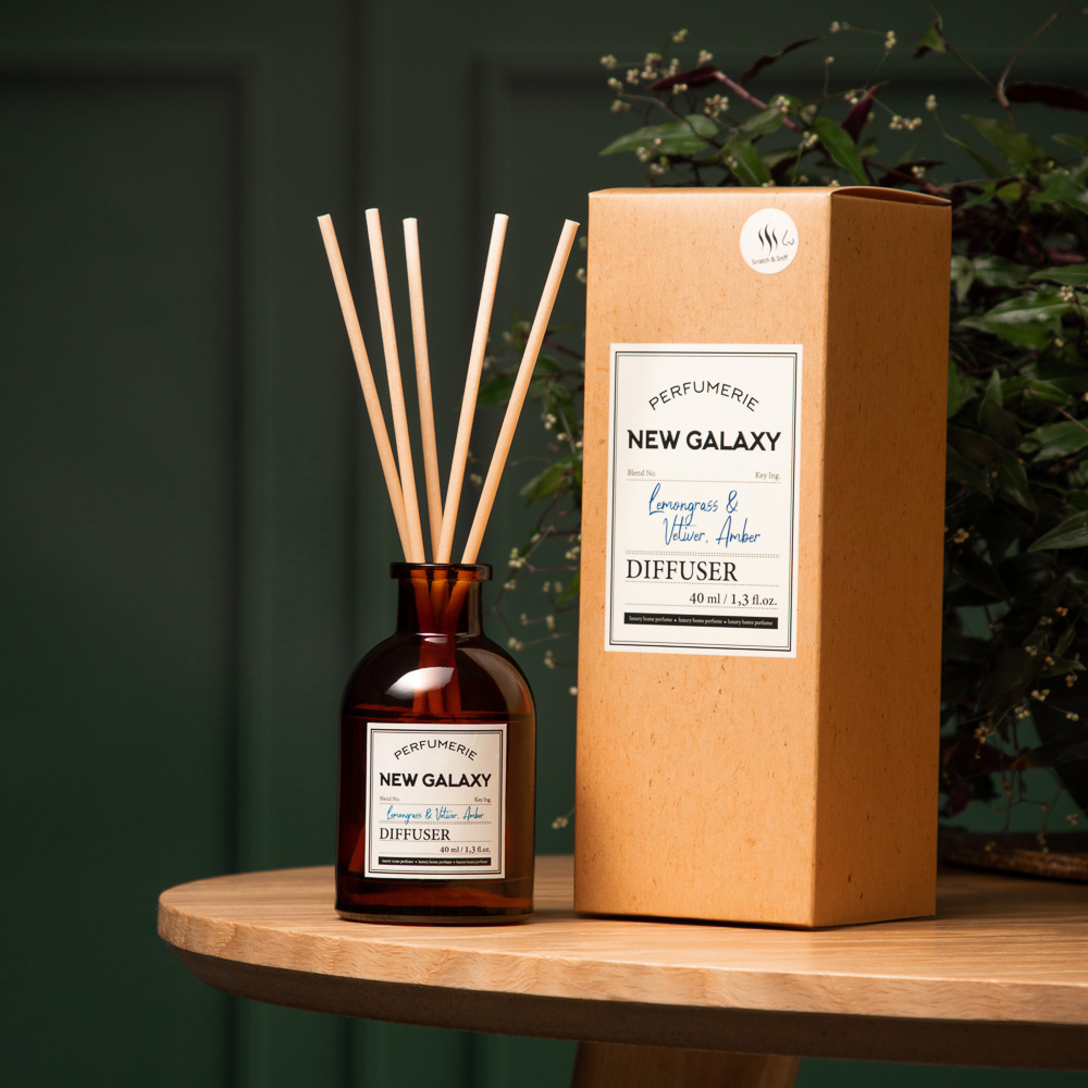 NEW GALAXY Диффузор Perfumerie, Lemongrass & Vetiver, Amber, 40мл - #8