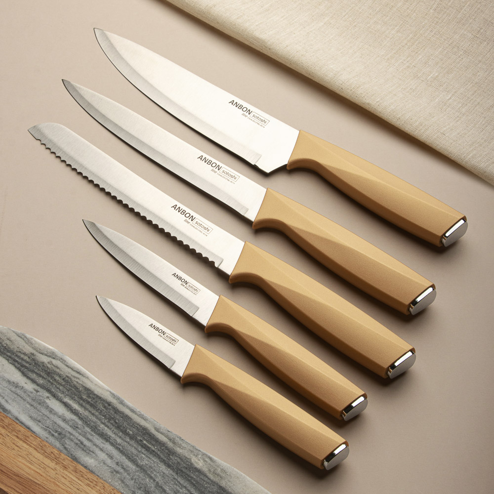 SATOSHI Анбон Набор ножей кухонных 8пр, вращающаяся подставка - #13