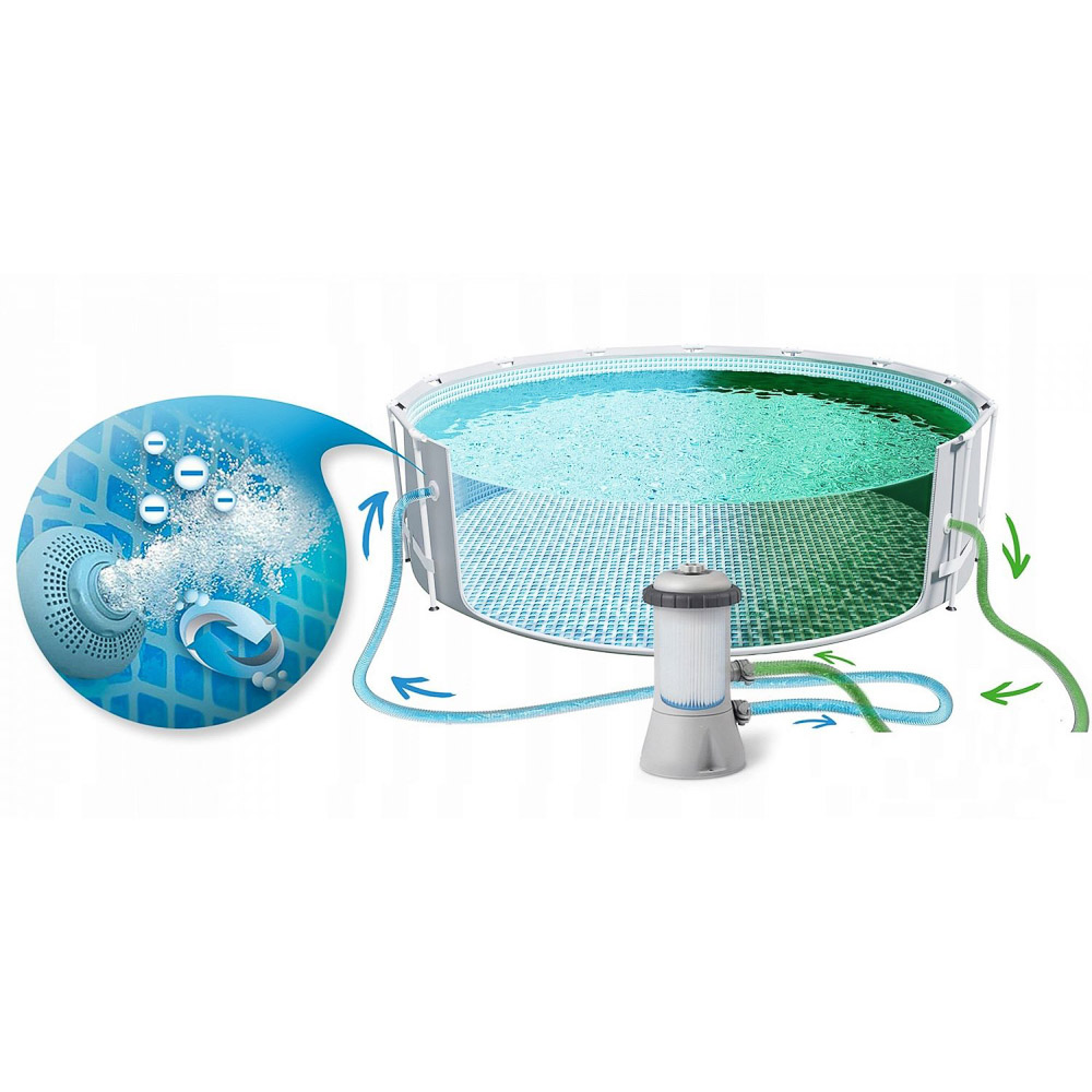 INTEX Бассейн каркасный GREYWOOD PRISM FRAME, фильтр насос, лестница,чехол, подл, 457х122см, 26742NP - #3