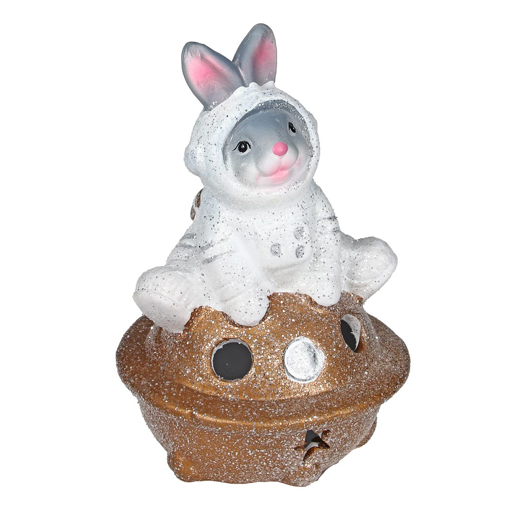 СНОУ БУМ Фигурка в виде кролика с подсветкой, керамика, 10,5x9,7x15,8 см, арт 6, 2 вида - #3