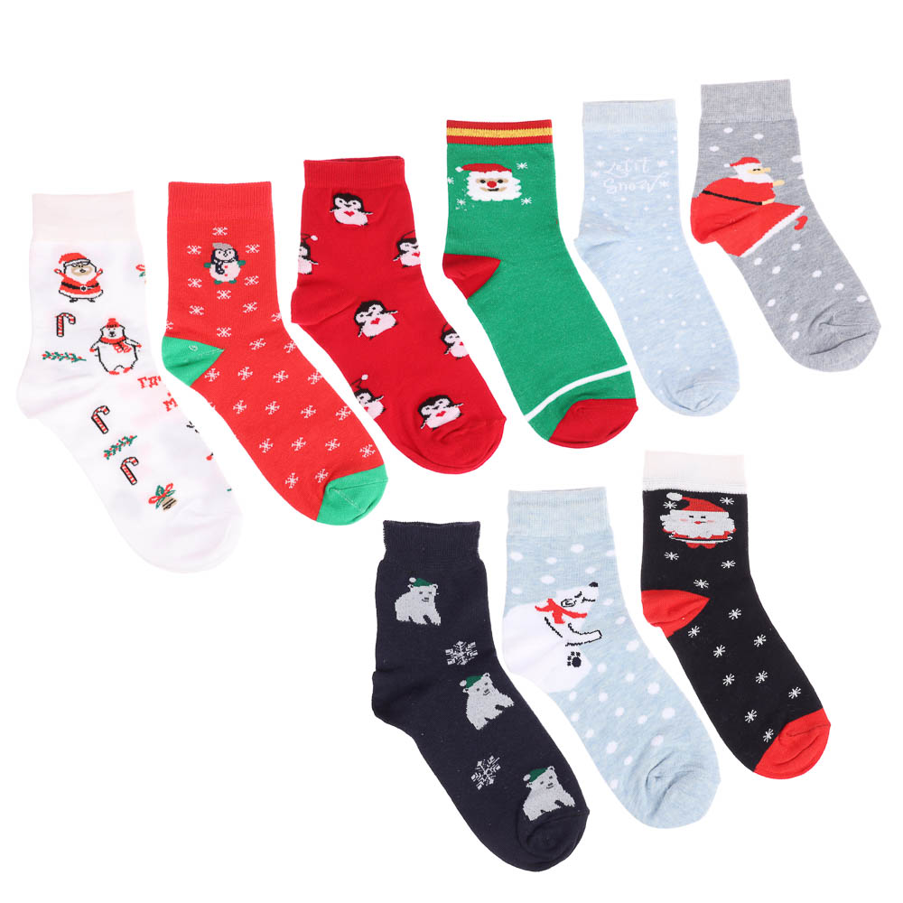 Носки женские с новогодней тематикой, 78% хлопок, 20% спандекс, 2% латекс, р. 36-39 - #5