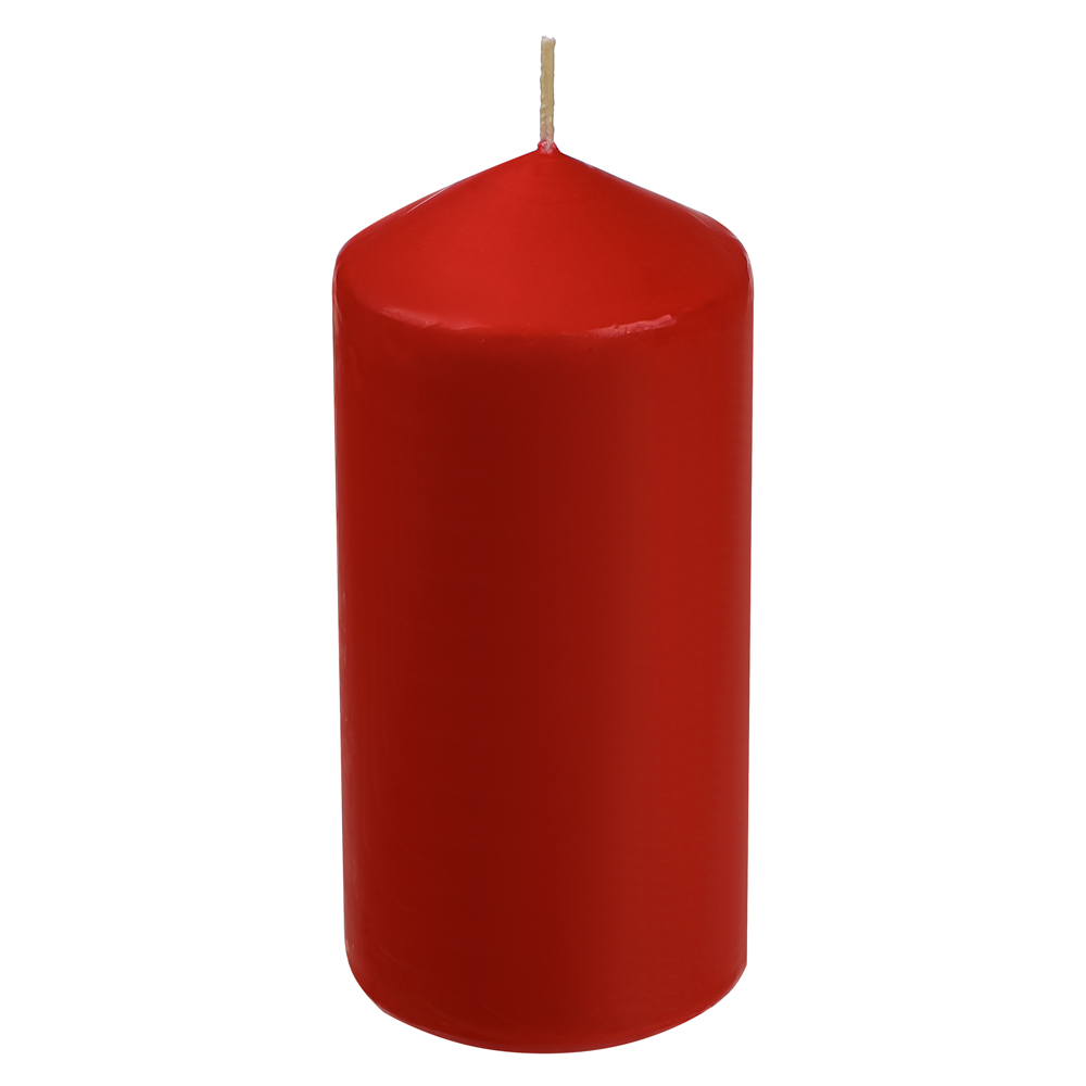 Свеча пеньковая Ladecor, красная, 7х15 см - #1