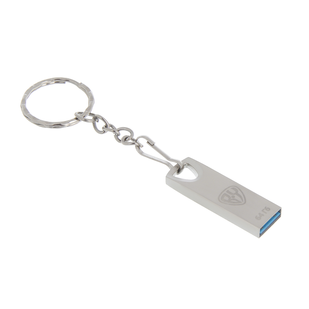 Флеш-карта USB3.0 BY 64Гб, брелок, металл, серебристый - #3