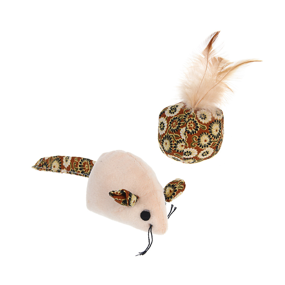 Набор игрушек для кошек тм VETTA, мышь и шарик, 2шт - #1