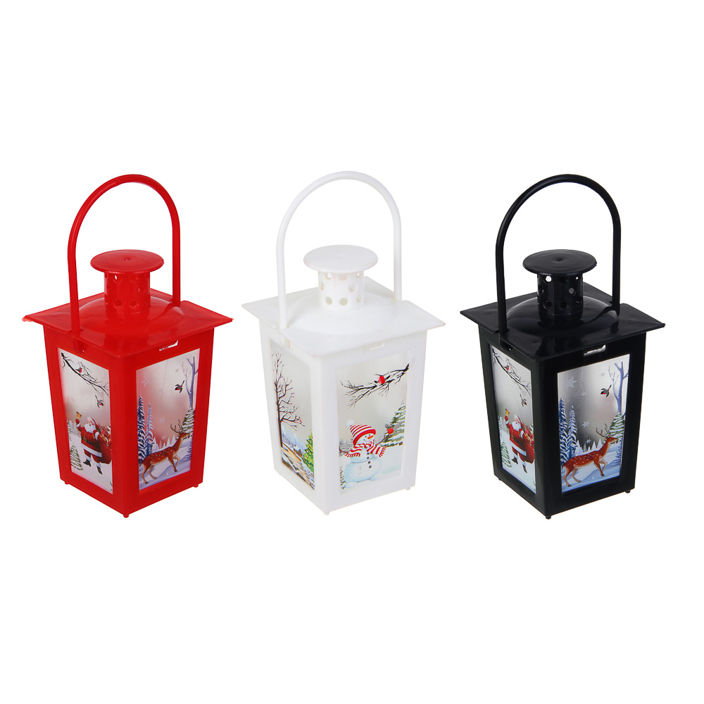 СНОУ БУМ Светильник декоративный LED в виде фонаря, 7x11,6см, PP, 3хAG10, 1 режим, 3 дизайна - #1