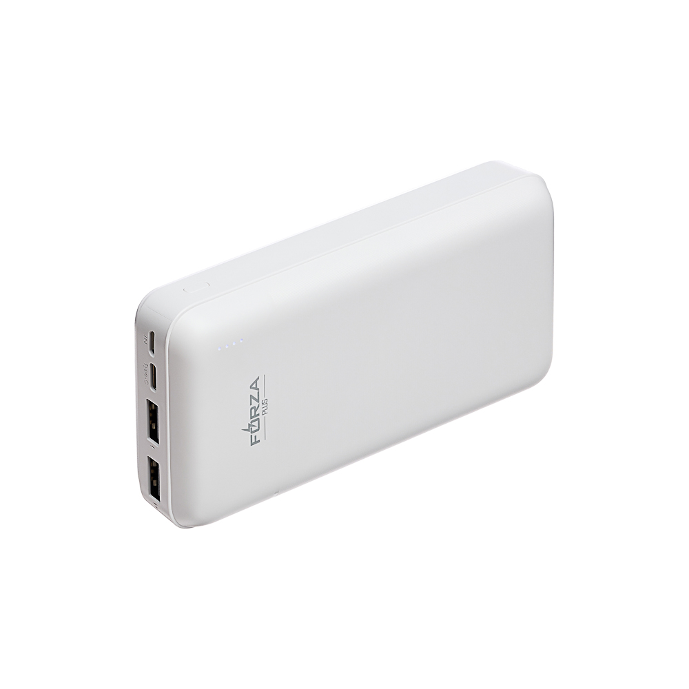 Аккумулятор мобильный FORZA 20000мАч, 2xUSB-A, 1xUSB-C, 1xMicro-USB, 10W, 2A, пластик, белый - #9