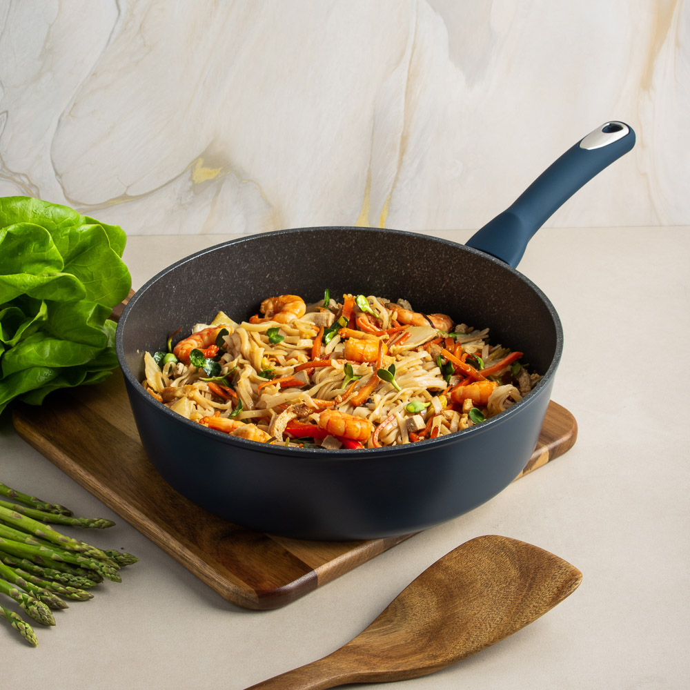 SATOSHI Ривьера Сковорода литая глубокая d28см, антипригарное покрытие мрамор, индукция - #9