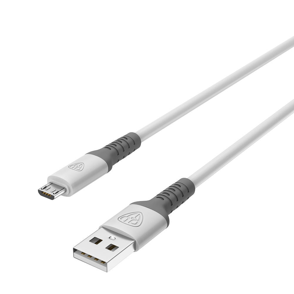 BY Кабель для зарядки Powerful Micro USB, 1м, 3A, QC 3.0, силиконовая оплетка, белый - #4