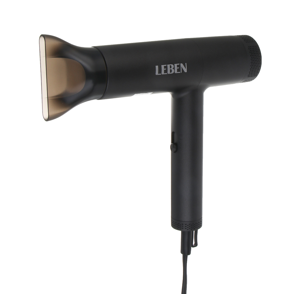 LEBEN Фен для волос, 2000 Вт, 2 скорости, графитовый, матовое покрытие, концентратор - #3