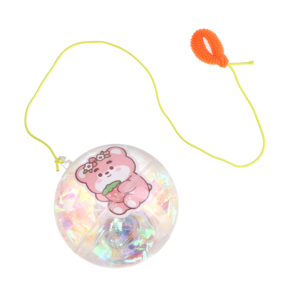 Игрушка мяч с блестками, каучук, PP, вода, d6,5см, 3хLR1130, 6 дизайнов - #4