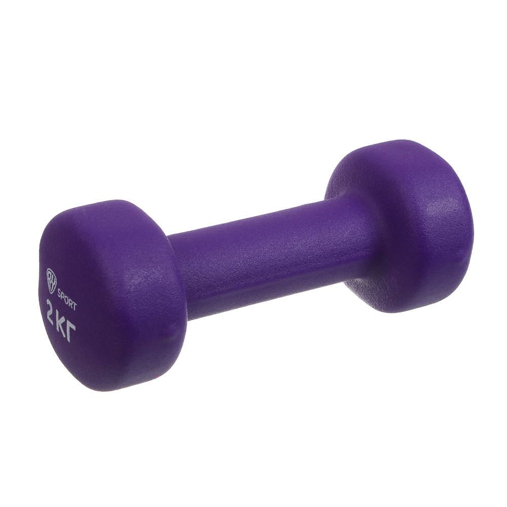 Гантель с неопреновым покрытием 2кг (+-100гр) тм BY SPORT, металл, неопреновое покрытие - #1
