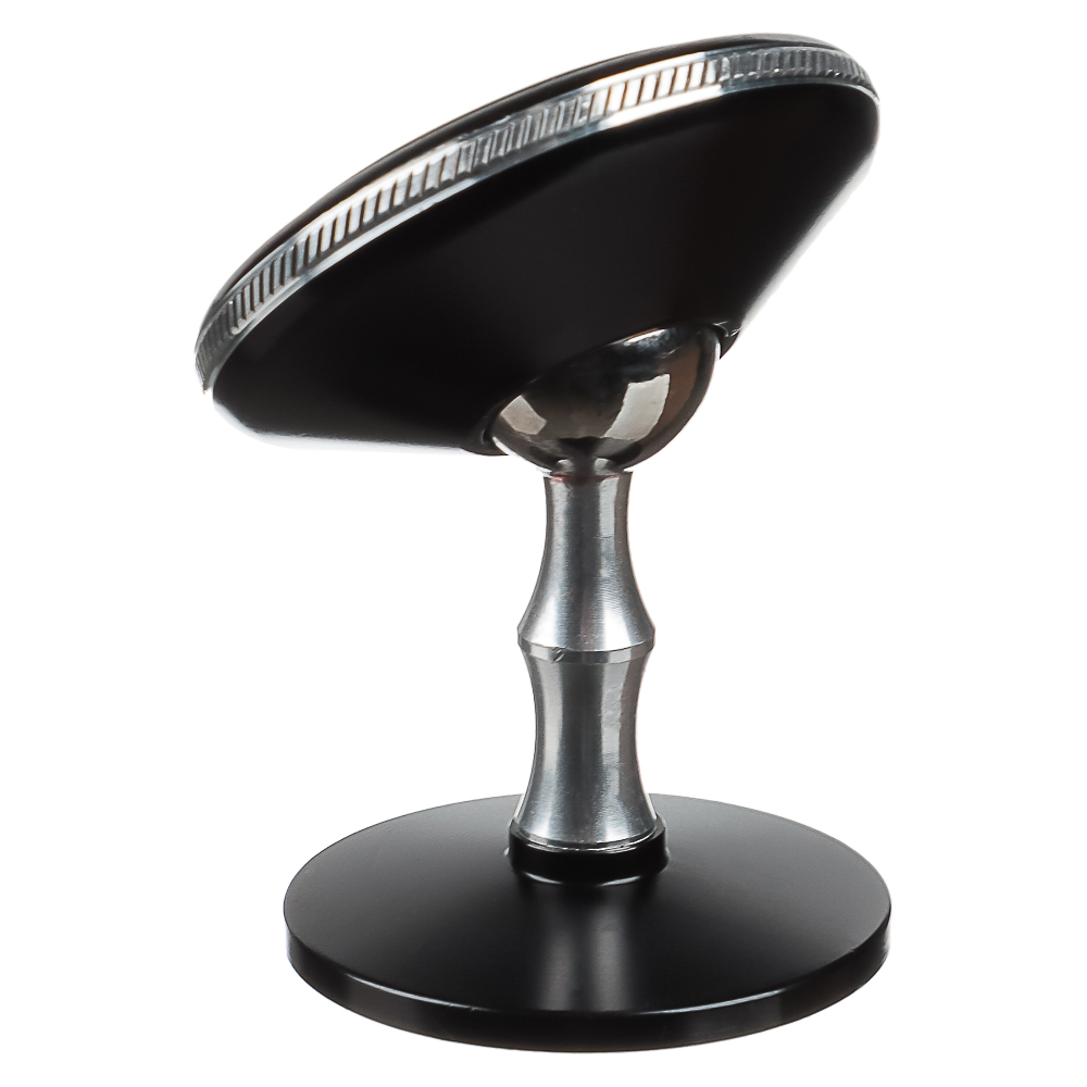 BY Держатель телефона магнитный, на панель, металлический, круглый, черный - #3