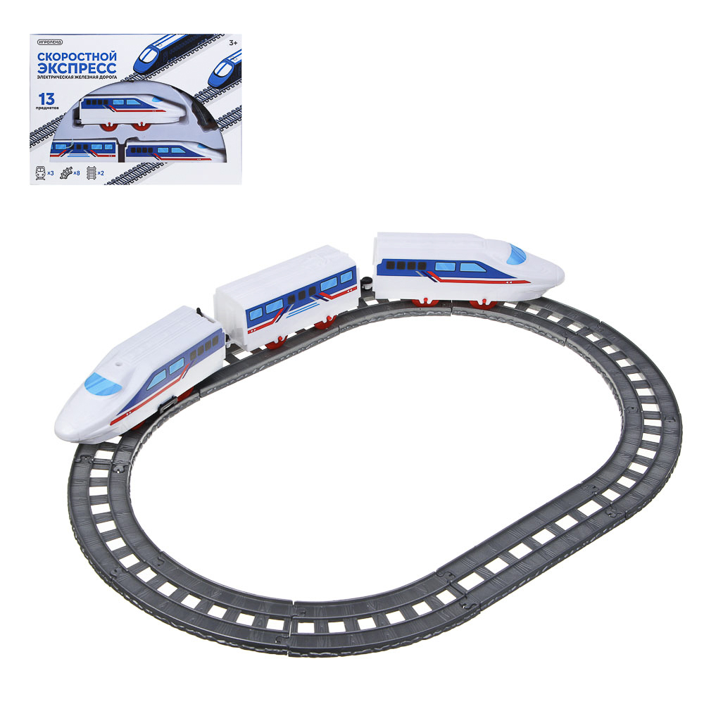 ИГРОЛЕНД Железная дорога "Скоростной экспресс", PP, PS, движение, 2хАА, 28х20х5см, 2 дизайна - #1