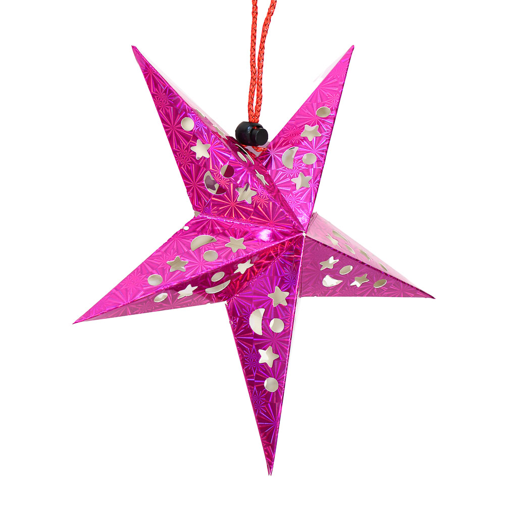 СНОУ БУМ Звезда 5-конечная 30 см, бумага, розовый - #2
