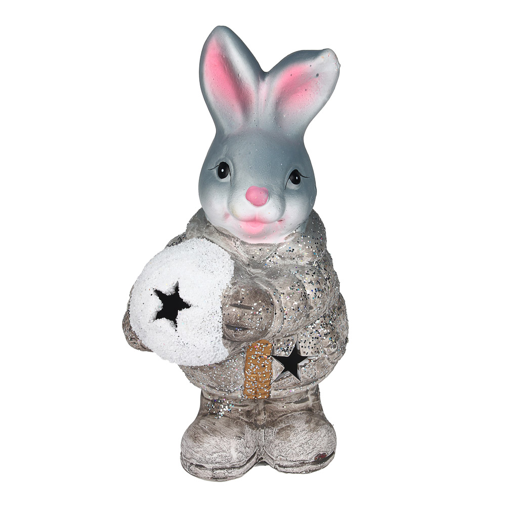 СНОУ БУМ Фигурка в виде кролика с подсветкой, керамика, 9,3x7,5x16,8 см, арт 4, 2 вида - #4