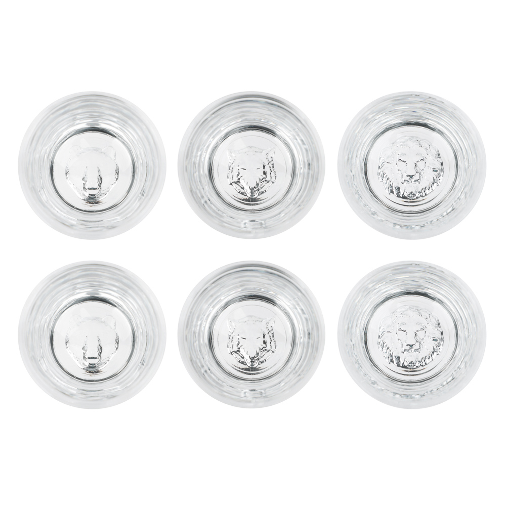 Набор стопок тм MILLIMI Анимал, 50мл, стекло, лев, волк, медведь, 6 шт - #3