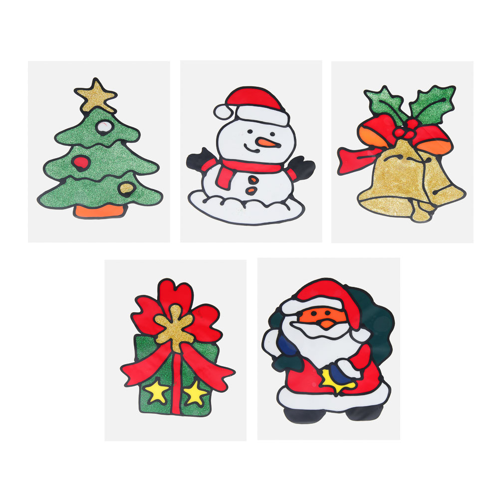 СНОУ БУМ Наклейка на окно Новый Год 15x20 см, ПВХ - #1