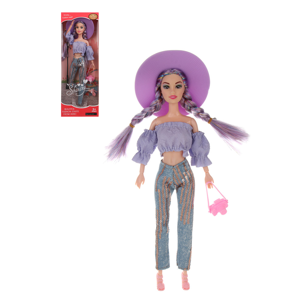 Кукла шарнирная в шляпке, 29 см, пластик, PVC, PP, тм ИГРОЛЕНД - #1